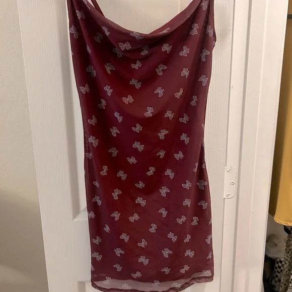Forever 21 | Dresses | Forever 2 Butterfly Burgundy Dress Size Small |  Poshmark